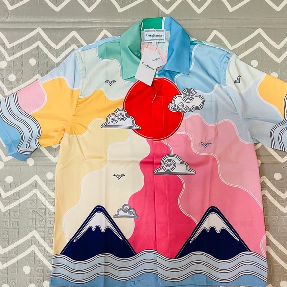 Casablanca graphic floral silk shirt made in Italy - Picture 2 of 8